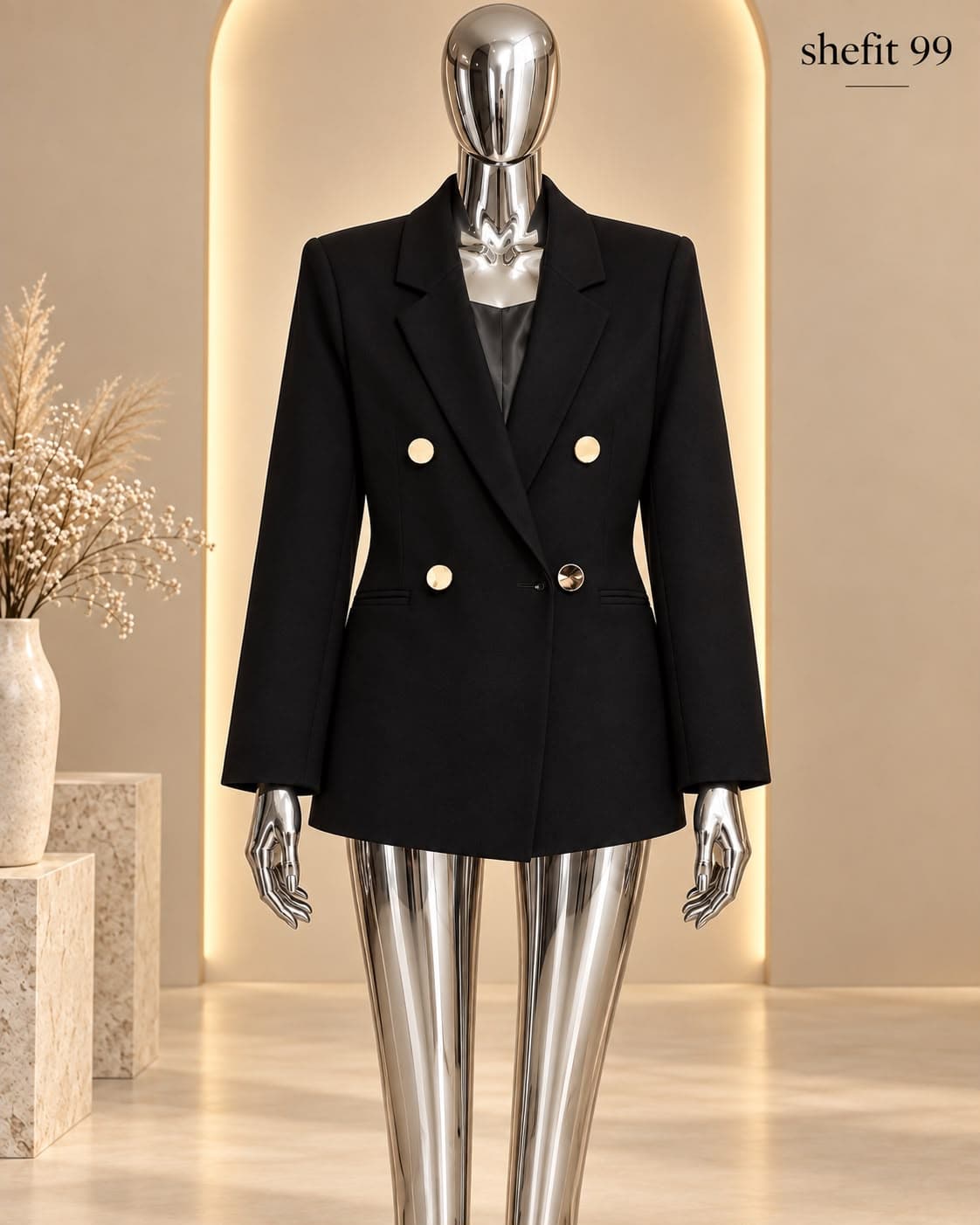Women Blazer Notched Collar