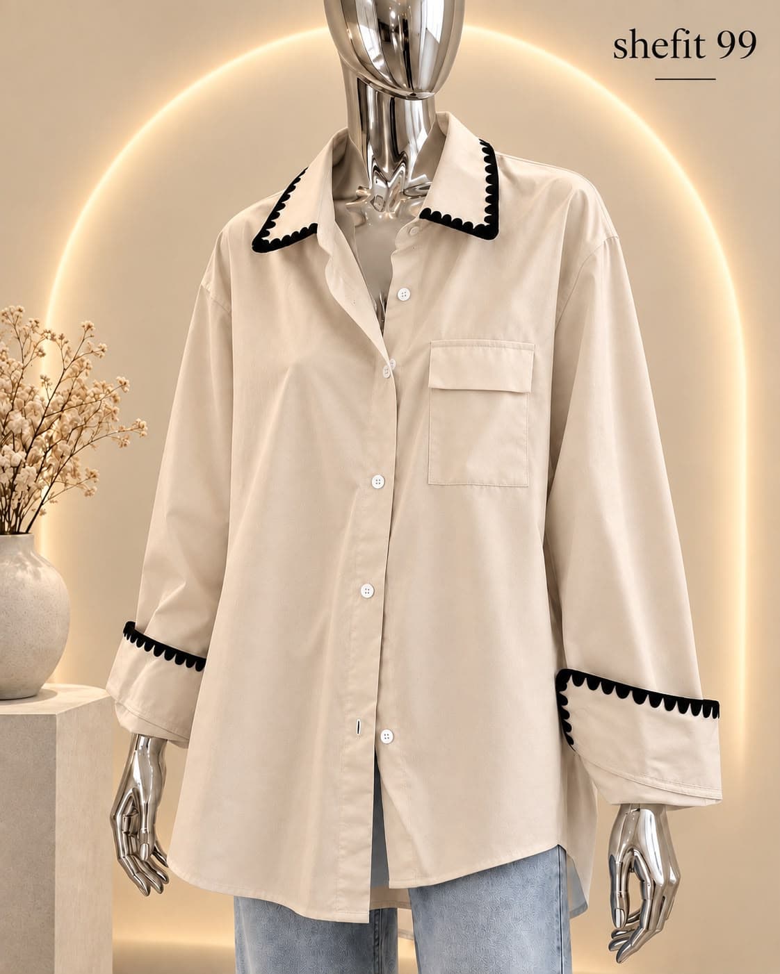 Women Shell Button Shirt